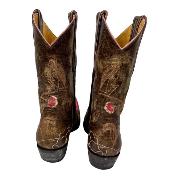 Old Gringo Marsha Western Cowboy Boots 6 Pink Brown Leather Embroidered Boho - Picture 5 of 8